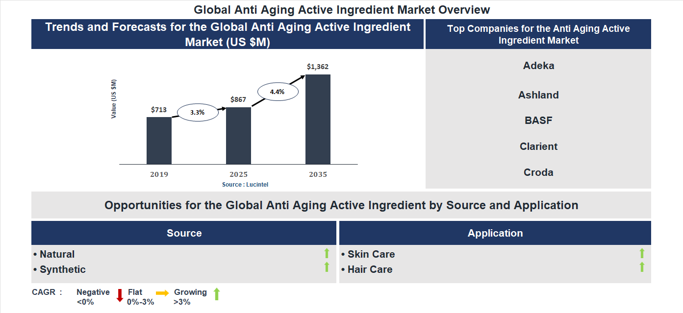 Anti Aging Active Ingredient Market Trends and Forecast